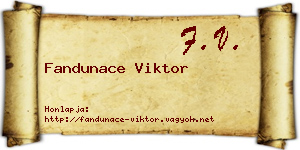 Fandunace Viktor névjegykártya