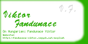 viktor fandunace business card
